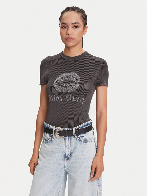 Miss Sixty Тишърт 6S1RJ23100 Сив Slim Fit за Жени цена
