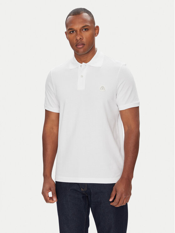 Moose Knuckles Тениска с яка и копчета Everett M34MT712 Бял Slim Fit за Мъже цена