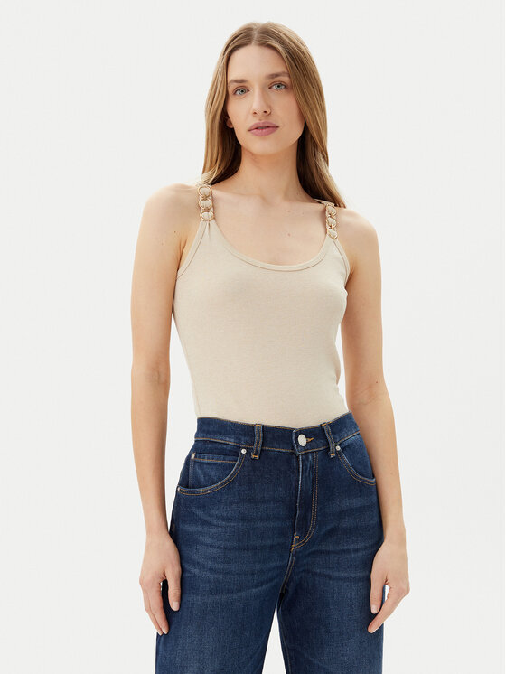 Morgan топ 251-DIDOA Бежов Slim Fit за Жени цена