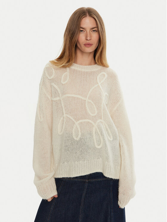 Munthe Пуловер Tahlis 243160124370 Екрю Loose Fit за Жени цена