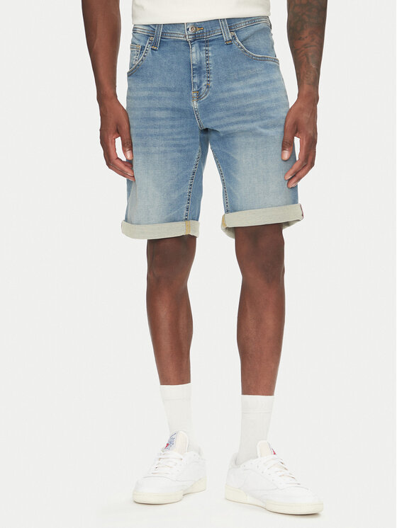 Mustang Дънкови шорти Chicago Z 1016349 Син Slim Fit за Мъже цена