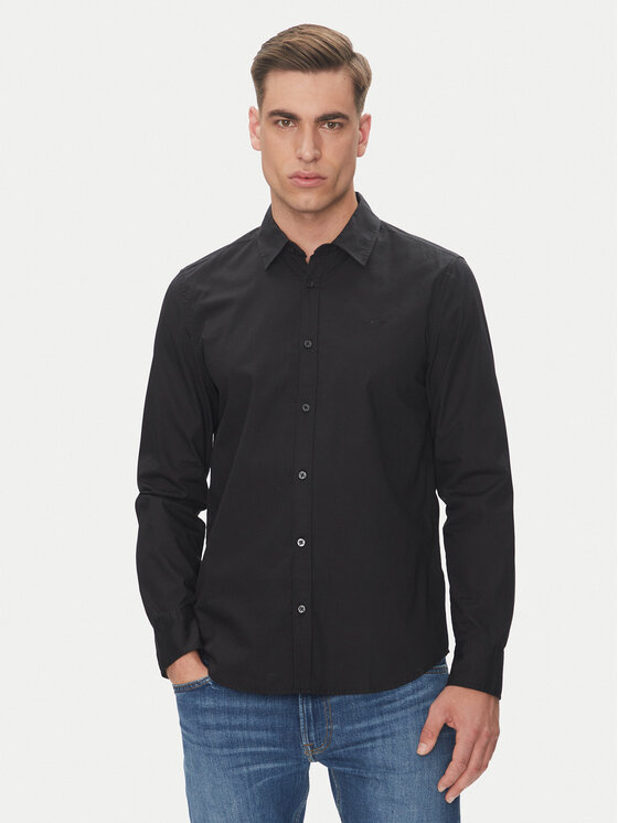 Mustang Риза Canton 1016238 Черен Slim Fit за Мъже цена