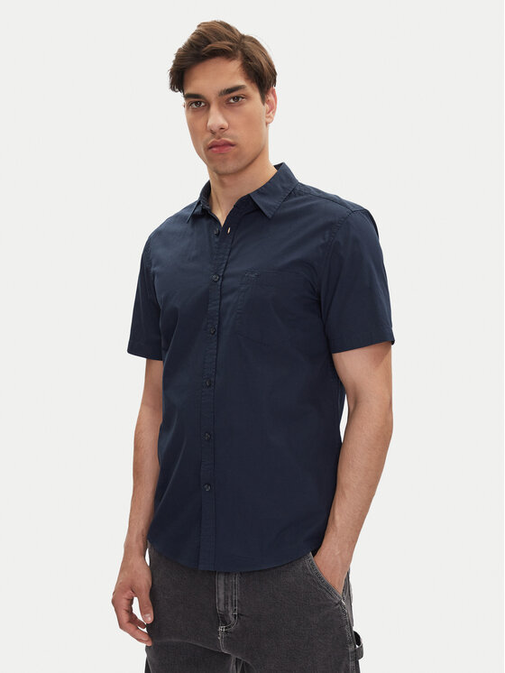 Mustang Риза Gilroy 1016251 Тъмносин Slim Fit за Мъже цена