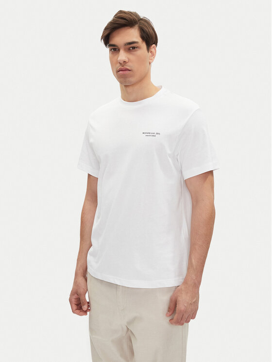 Mustang Тишърт Akron 1016284 Бял Relaxed Fit за Мъже цена