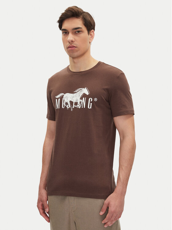 Mustang Тишърт Austin 1016279 Кафяв Regular Fit за Мъже цена