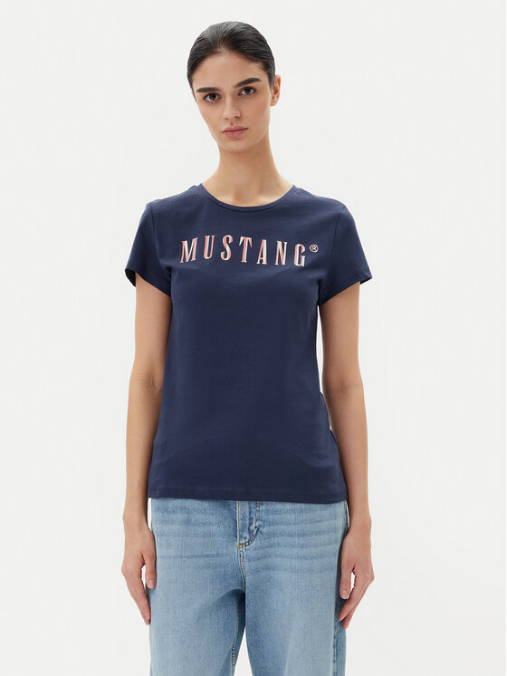 Mustang Тишърт Loa 1016146 Син Slim Fit за Жени цена