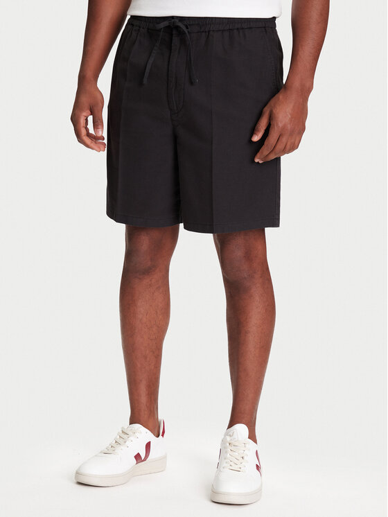 Mustang Шорти от плат Linen 1016459 Черен Loose Fit за Мъже цена