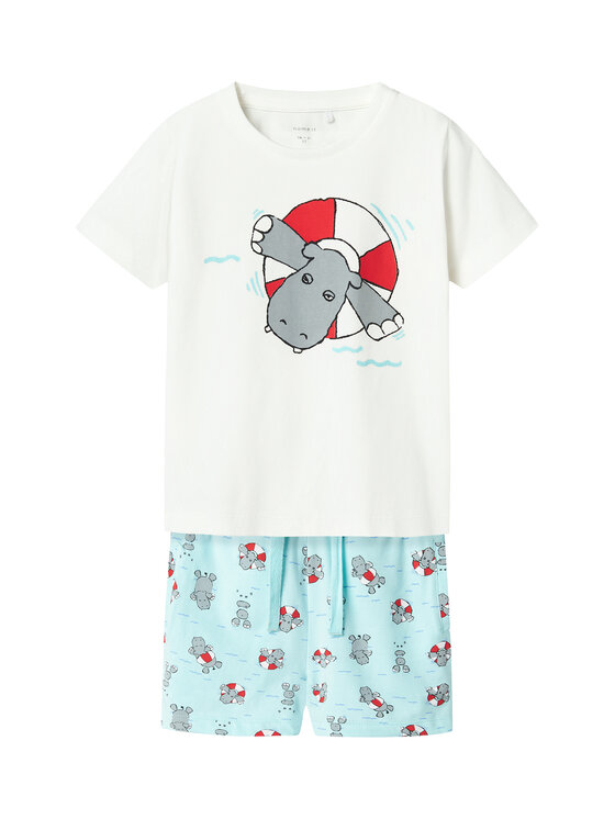 NAME IT Комплект тишърт и панталонки Zumus 13241038 Бял Regular Fit за Момчета цена