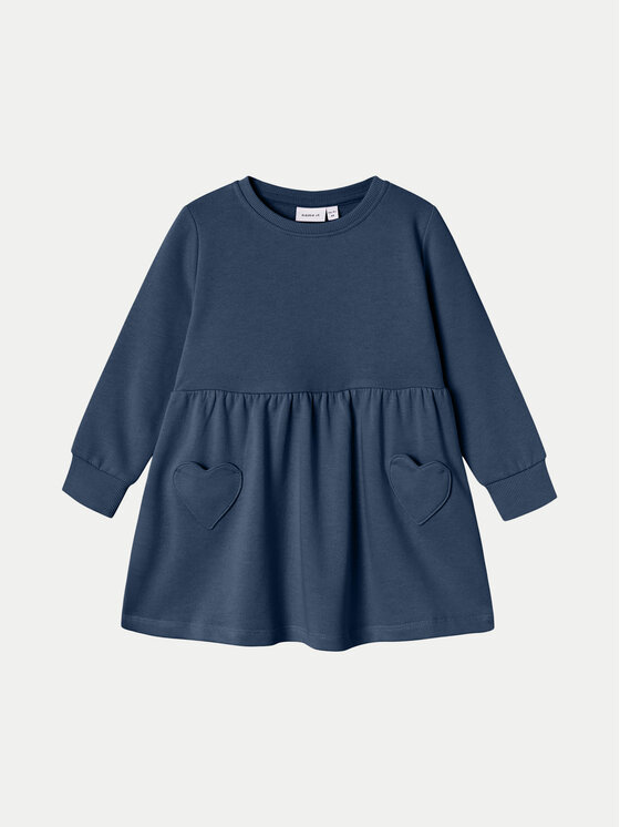 NAME IT Плетена рокля 13231933 Тъмносин Relaxed Fit за Момичета цена