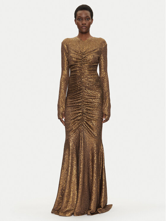 NORMA KAMALI Официална рокля ST4243SQE38151 Златист Slim Fit за Жени цена