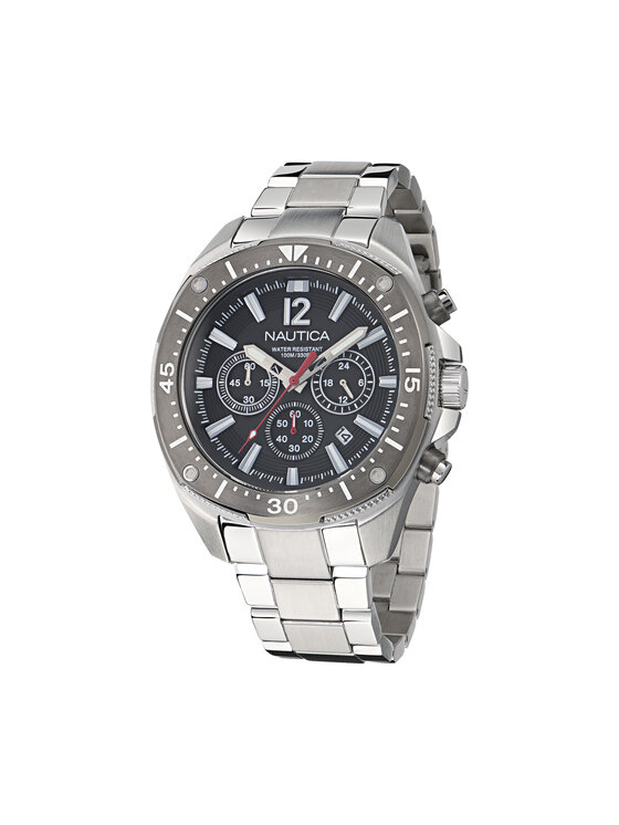 Nautica Часовник Sporty Chronograph NAPBSS505 Сребрист за Мъже цена