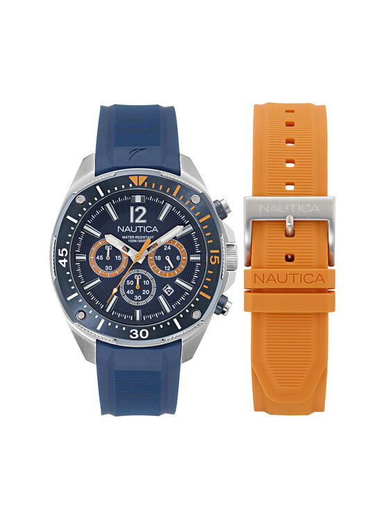Nautica Часовник Sporty SET NAPBSS504 Сребрист за Мъже цена