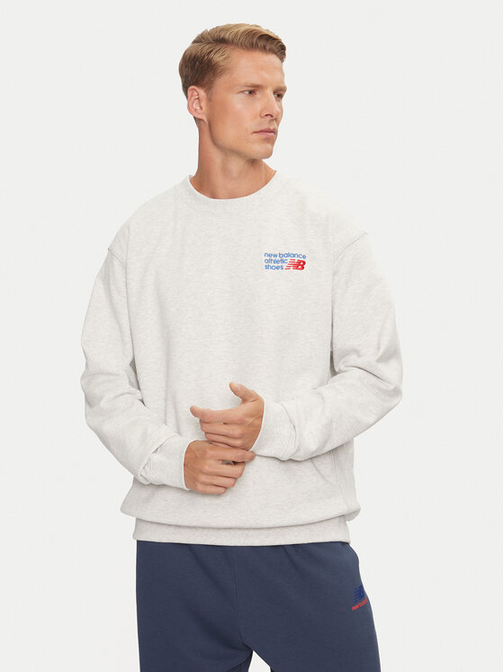 New Balance Суитшърт Athletics Premium Logo MT41547AHH Сив Relaxed Fit за Мъже цена