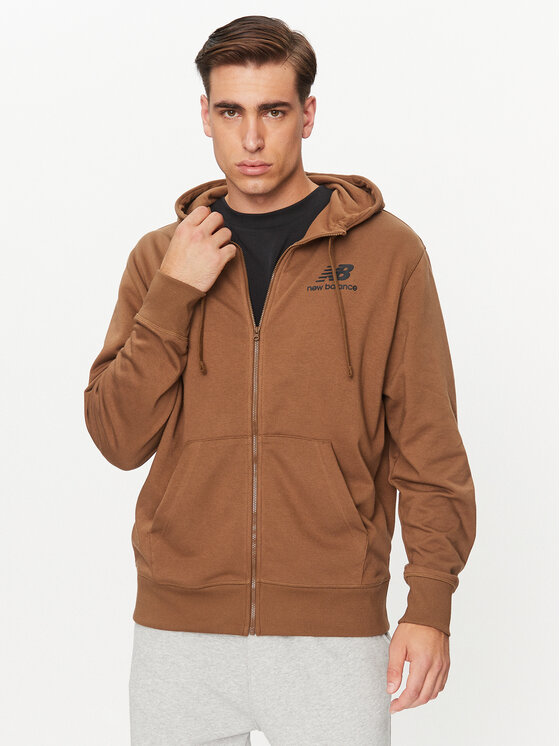 New Balance Суитшърт Essentials Stacked Logo French Terry Jacket MJ31536 Кафяв Regular Fit за Мъже цена