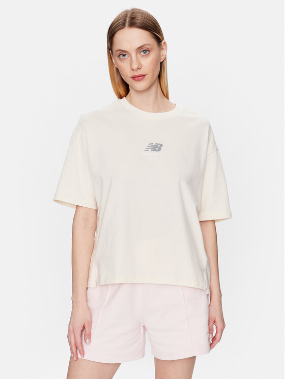 New Balance Тишърт WT31511 Бежов Oversize за Жени цена