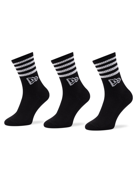 New Era Комплект 3 чифта дълги чорапи мъжки Stripe Crew 13113627 Черен за Унисекс цена
