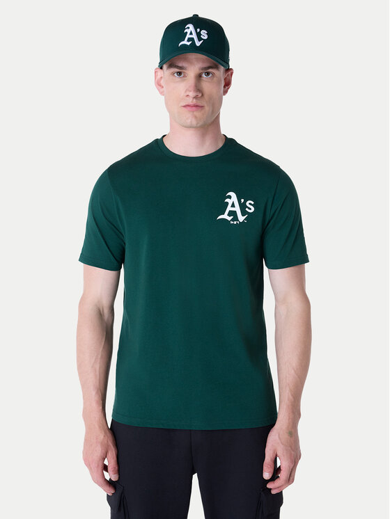New Era Тишърт Oakland Athletics MLB Pennant Graphic 60596214 Зелен Regular Fit за Мъже цена