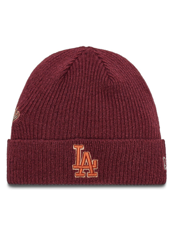 New Era Шапка LA Dodgers World Series Patch Cuff Knit Beanie 60580732 Червен за Унисекс цена