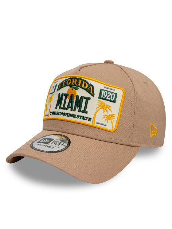 New Era Шапка с козирка Miami License Plate 9FORTY A-Frame 60595462 Бежов за Унисекс цена