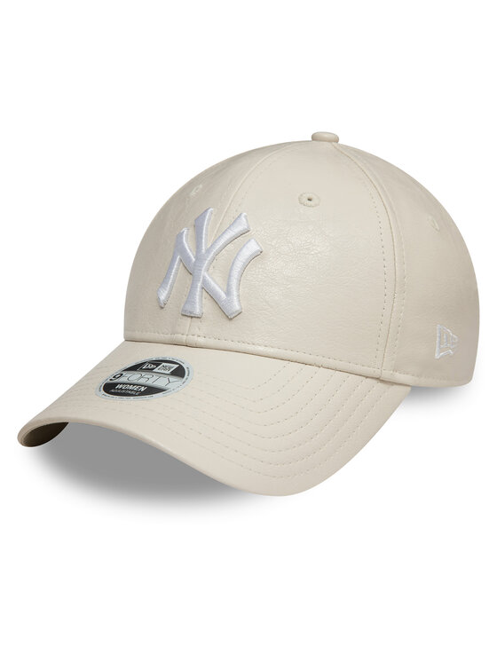 New Era Шапка с козирка New York Yankees Crinkled Pu 9Forty 60595393 Екрю за Жени цена