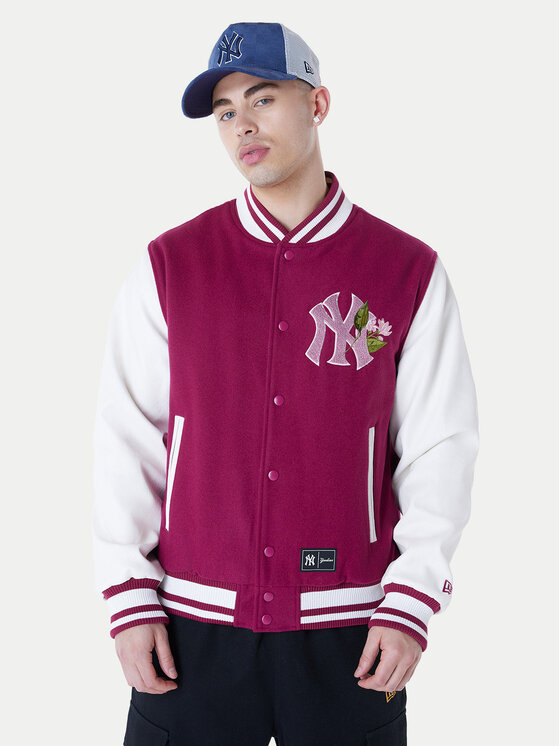 New Era Яке бомбър Yankees MLB Floral 60596333 Бордо Regular Fit за Мъже цена
