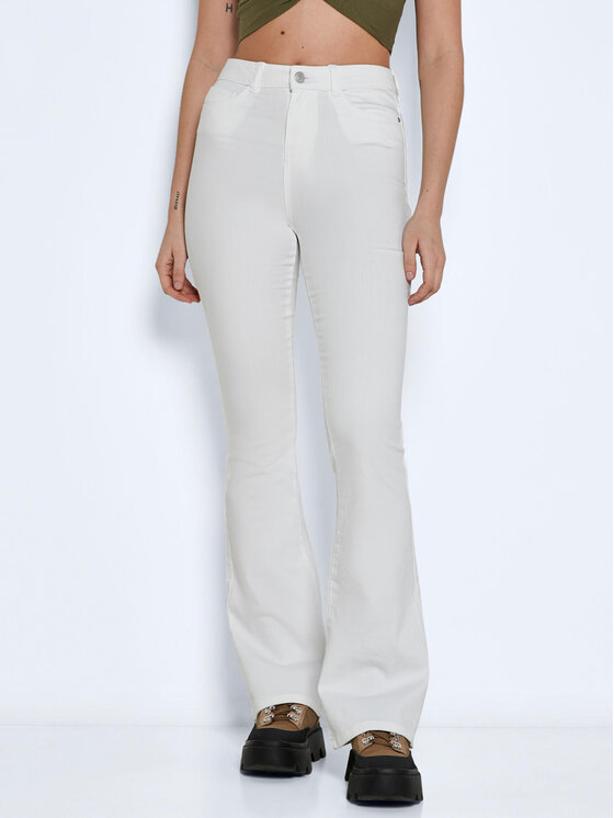 Noisy May Дънки Sallie 27019305 Бял Slim Fit за Жени цена