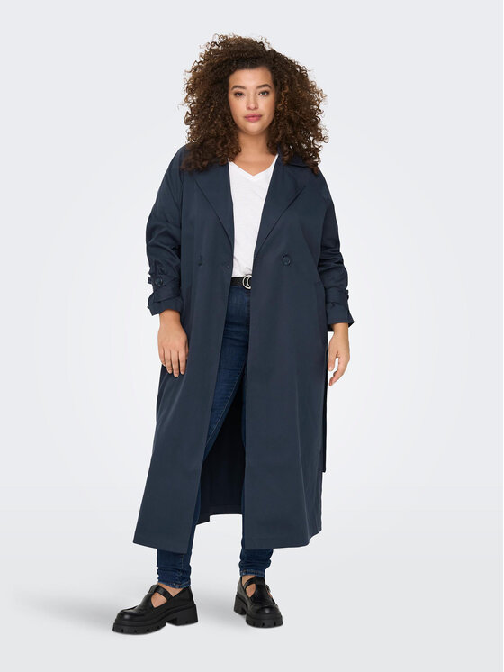 ONLY Carmakoma Преходно палто 15282597 Син Regular Fit за Жени цена
