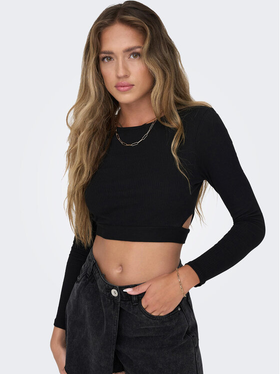 ONLY Блуза 15293922 Черен Slim Fit за Жени цена