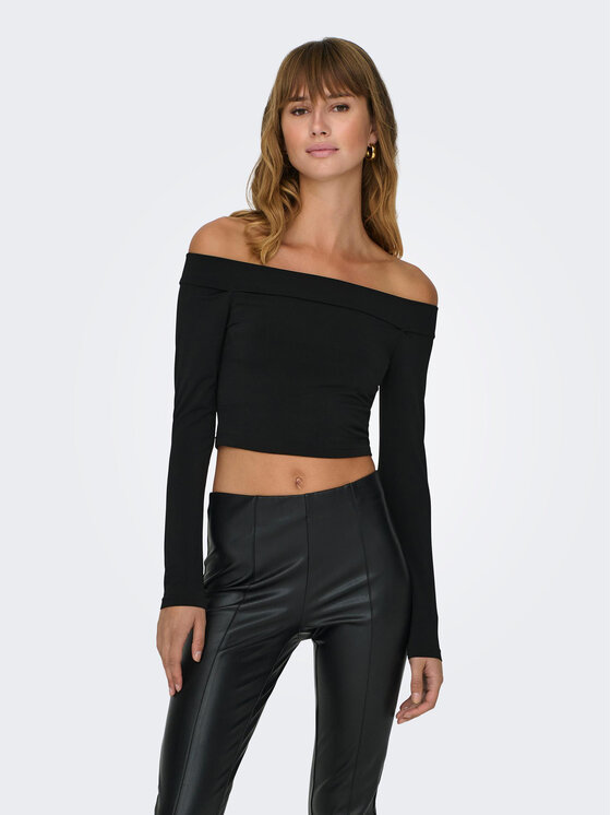 ONLY Блуза 15302593 Черен Slim Fit за Жени цена
