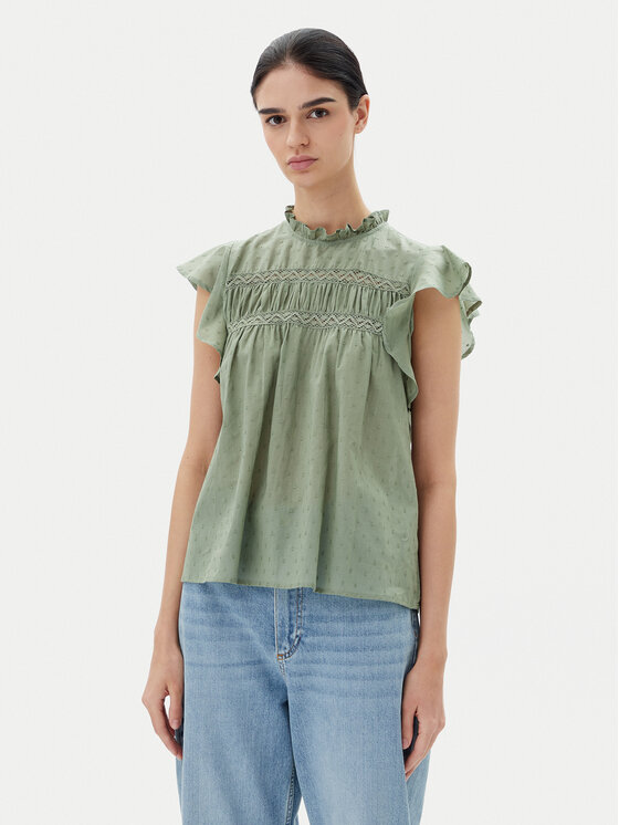 ONLY Блуза Katti 15337637 Зелен Regular Fit за Жени цена