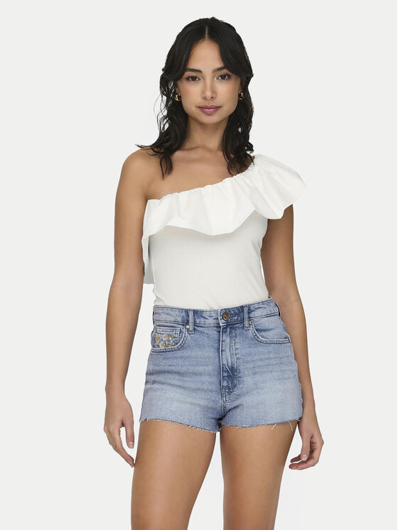 ONLY Блуза Soffy 15320339 Бял Regular Fit за Жени цена