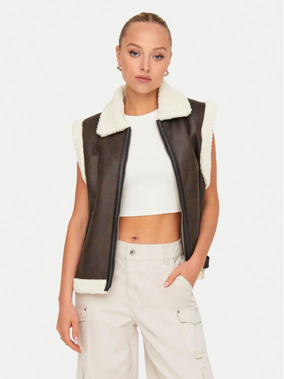 ONLY Жилетка за костюм Betty 15322433 Кафяв Regular Fit за Жени цена