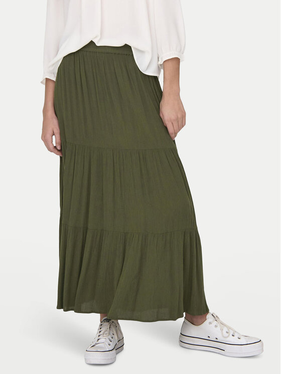 ONLY Макси пола Mikka 15324808 Зелен Regular Fit за Жени цена