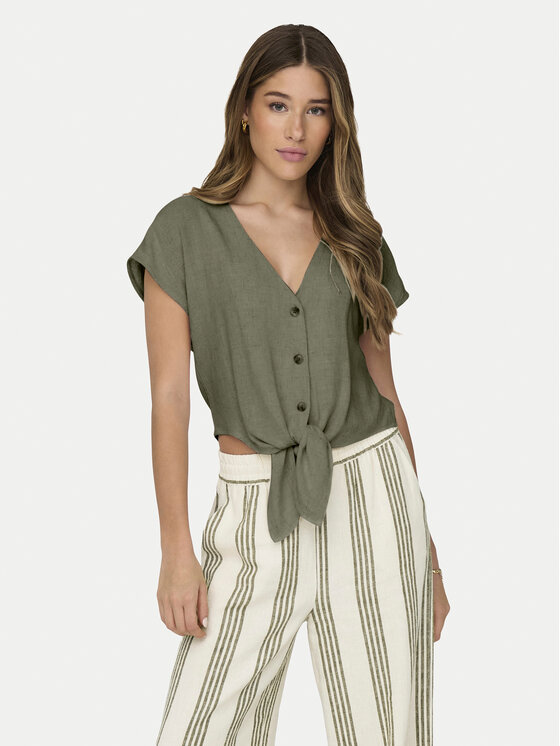 ONLY Риза Siesta 15322270 Зелен Regular Fit за Жени цена