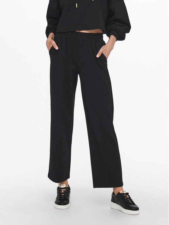ONLY Текстилни панталони 15235076 Черен Loose Fit за Жени цена