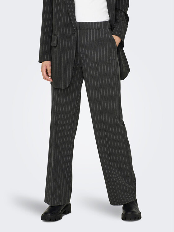 ONLY Текстилни панталони 15304267 Сив Straight Fit за Жени цена