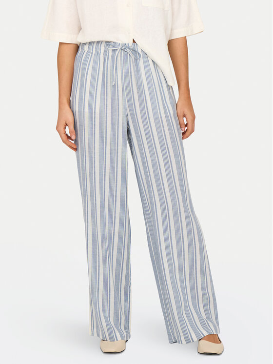 ONLY Текстилни панталони Caro 15291807 Светлосиньо Loose Fit за Жени цена