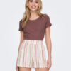 ONLY Тишърт Carlotta 15256154 Розов Tight Fit за Жени цена