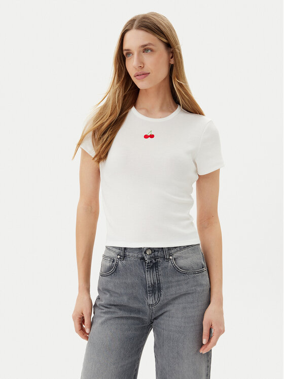 ONLY Тишърт Daniella 15350554 Бял Slim Fit за Жени цена