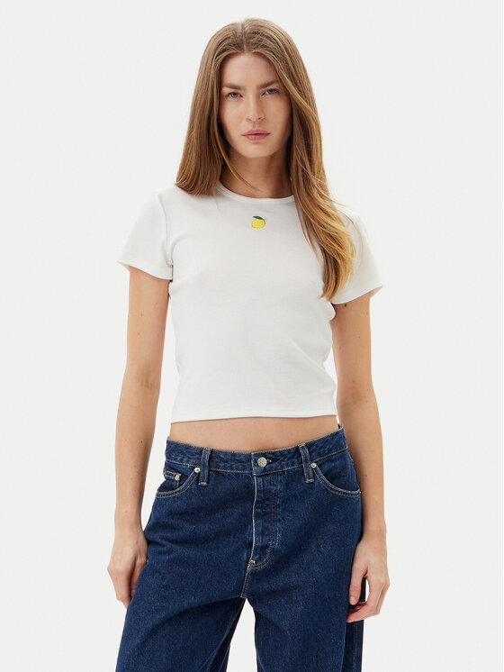 ONLY Тишърт Daniella 15350554 Бял Slim Fit за Жени цена