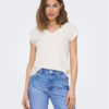 ONLY Тишърт Free 15287041 Бял Regular Fit за Жени цена