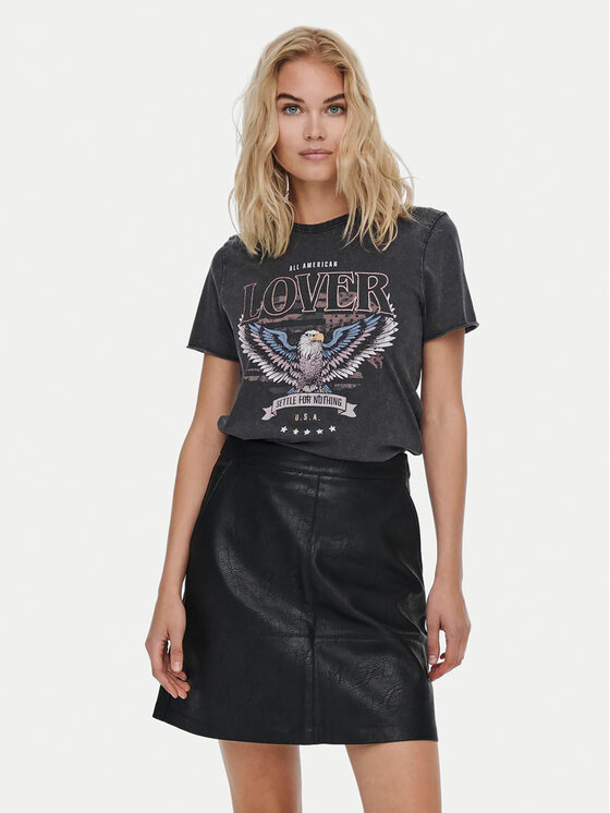 ONLY Тишърт Lucy 15215721 Сив Regular Fit за Жени цена