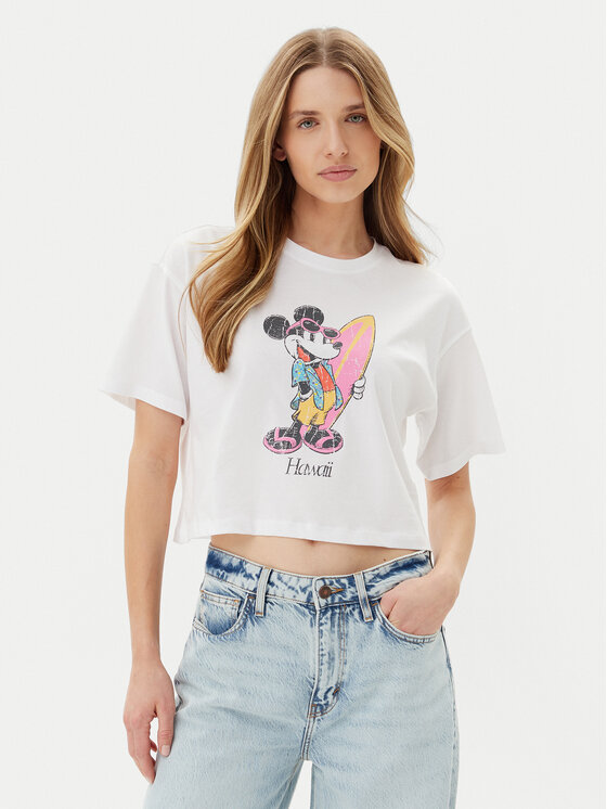 ONLY Тишърт Mickey Minnie 15348126 Бял Regular Fit за Жени цена