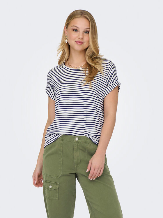 ONLY Тишърт Moster 15206243 Бял Regular Fit за Жени цена