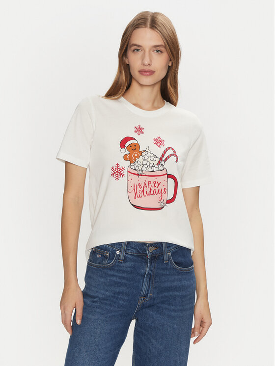 ONLY Тишърт Rosie 15332339 Бял Regular Fit за Жени цена