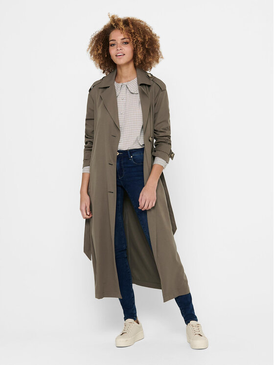 ONLY Тренч 15217799 Кафяв Relaxed Fit за Жени цена