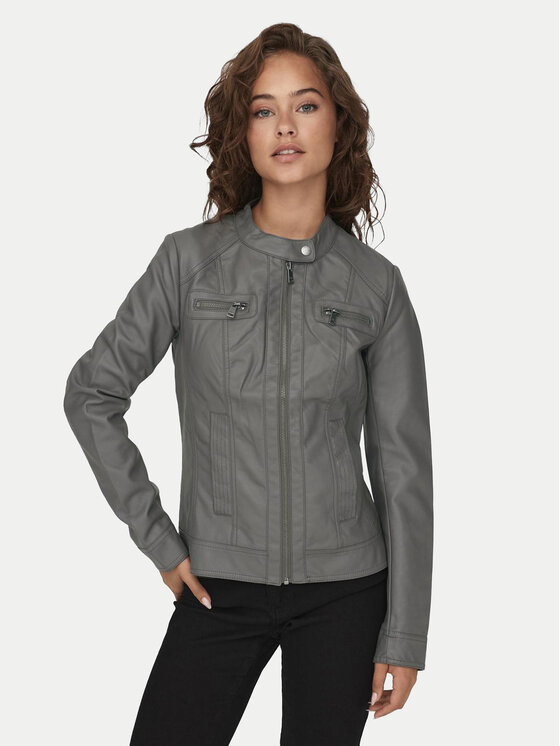 ONLY Яке от имитация на кожа Bandit 15081400 Сив Regular Fit за Жени цена