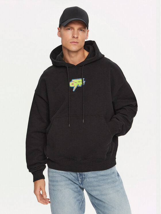 Off-White Суитшърт OMBB085F22FLE0041070 Черен Regular Fit за Мъже цена