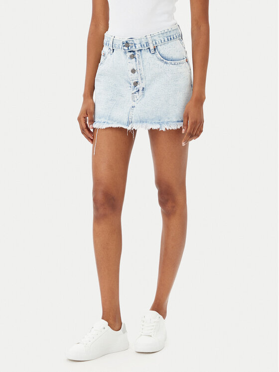 One Teaspoon Дънкова пола Max Belted 26973 Син Regular Fit за Жени цена