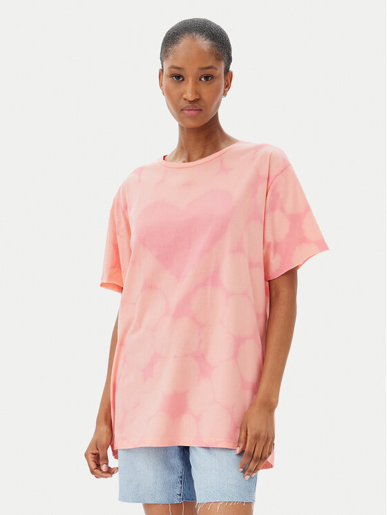 One Teaspoon Тишърт Love Sweat 26918 Розов Relaxed Fit за Жени цена